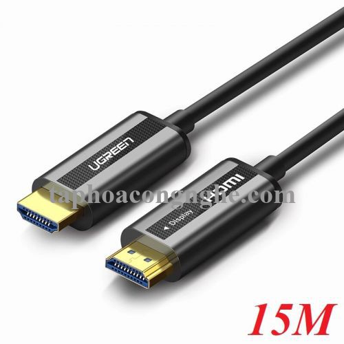 Ugreen 50215 15M màu Đen Cáp tín hiệu HDMI chuẩn 2.0 sợi quang cao cấp HD132 30050215